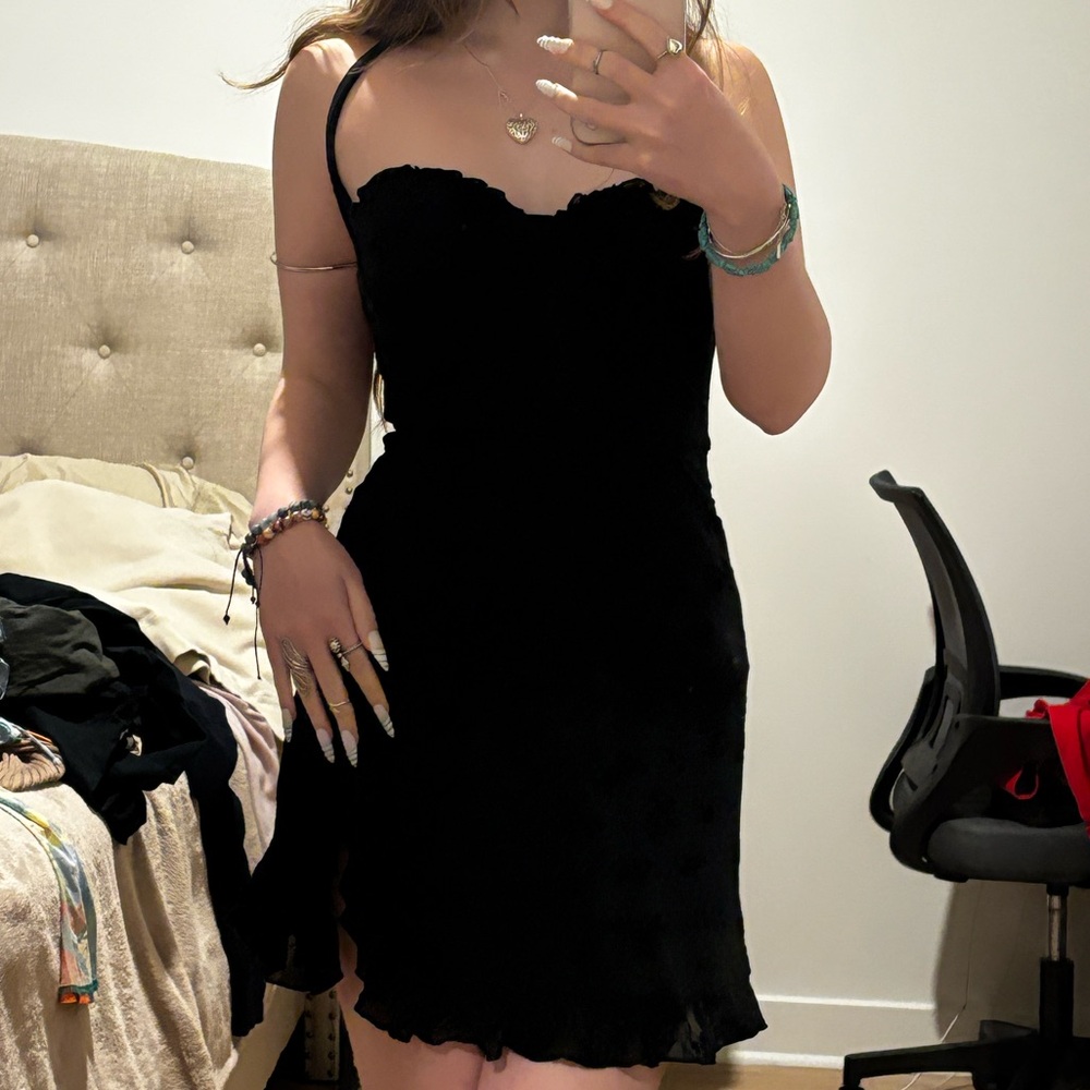 fashion nova black goth minidress size m